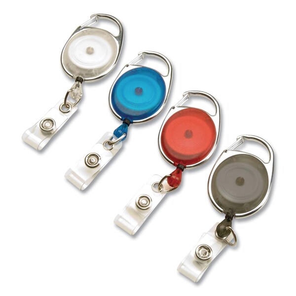 Gbc BadgeMates Belt Clip Badge Reels, 36in Extension, Assorted Colors, 4PK - 3747498