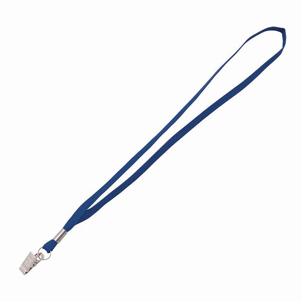 Advantus Metal Flat Clip Lanyard, 36in Long, Blue, 100PK - 97127