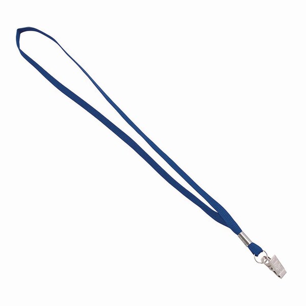 Advantus Metal Flat Clip Lanyard, 36in Long, Blue, 100PK - 97127