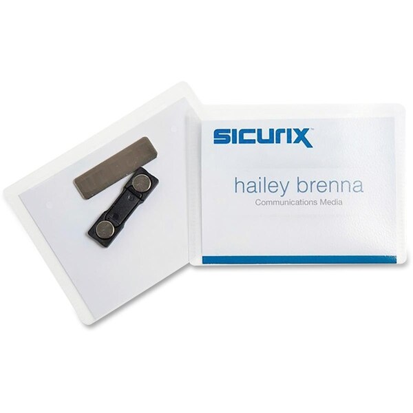 Sicurix BAU Magnetic Custom Badge Kit - Black, 20PK - 67664