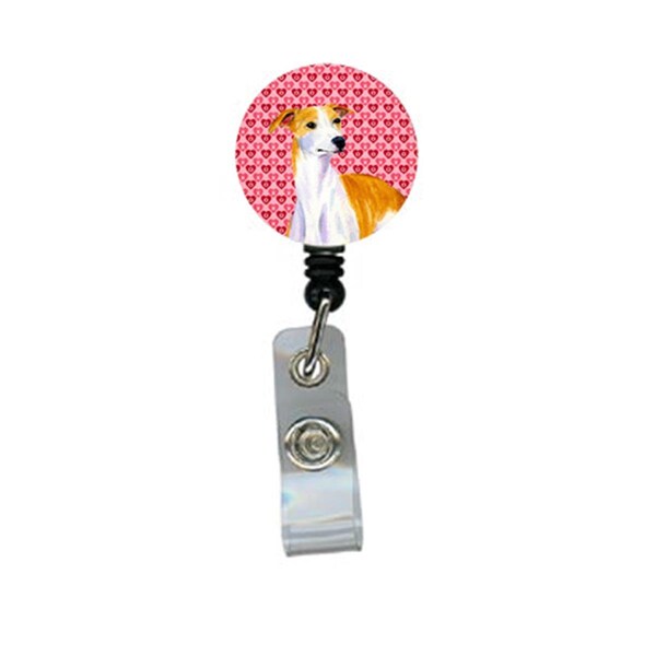 Carolines Treasures Whippet Valentines Love and Hearts Retractable Badge Reel or ID Holder with Clip - LH9148BR