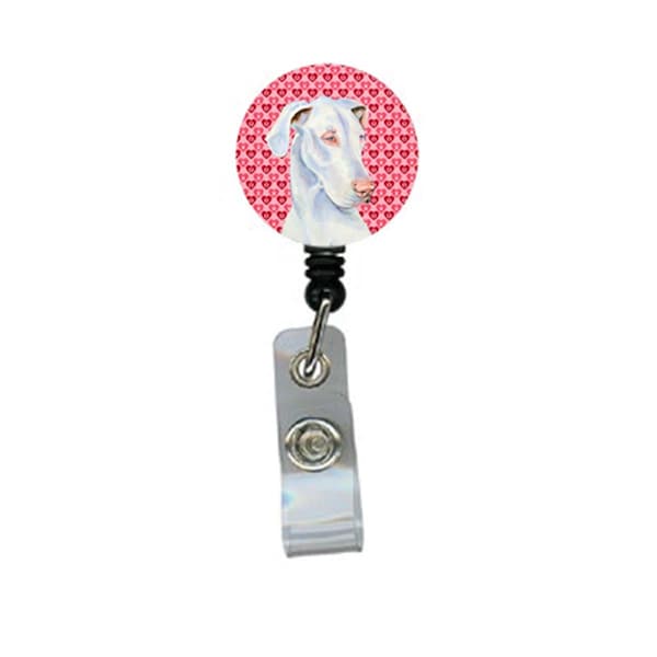 Carolines Treasures Great Dane Valentines Love and Hearts Retractable Badge Reel or ID Holder with Clip - LH9131BR