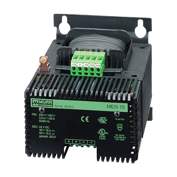 Murrelektronik MEN POWER SUPPLY 1/2-PHASE, SMOOTHED, IN: 230/400+/-15VAC OUT: :24V/15ADC - 85353
