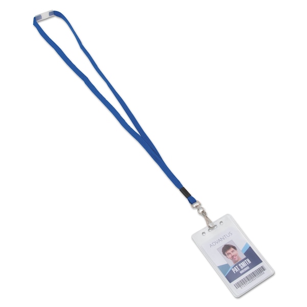 Advantus Breakaway Lanyards, Metal J-Hook Fastener, Blue, PK24 - 97130
