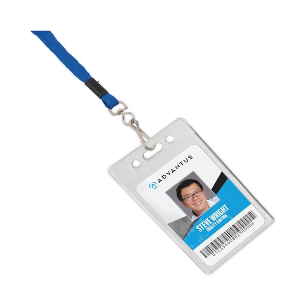 Advantus Breakaway Lanyards, Metal J-Hook Fastener, Blue, PK24 - 97130