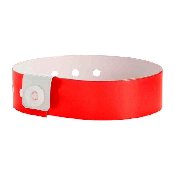 Identiplus ID Wristband, Vinyl, L-Shaped, Red, PK500 - V1-03