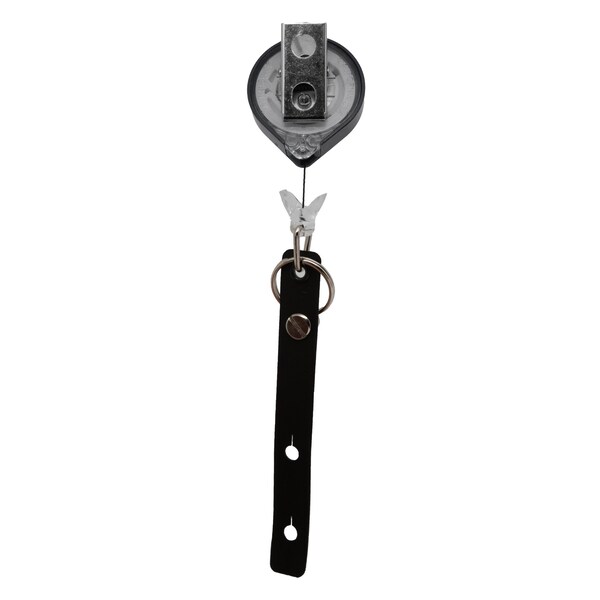 Key-Bak Round HD Super Duty MINI-BAK, Black, Swivel Clip, Hi-Capacity Strap/Split Ring, POLY - 0027-0164-H