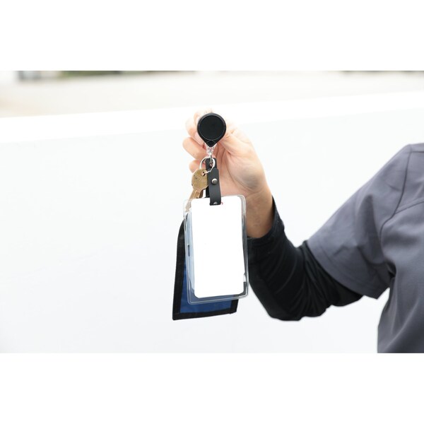 Key-Bak Round HD Super Duty MINI-BAK, Black, Swivel Clip, Hi-Capacity Strap/Split Ring, POLY - 0027-0164-H