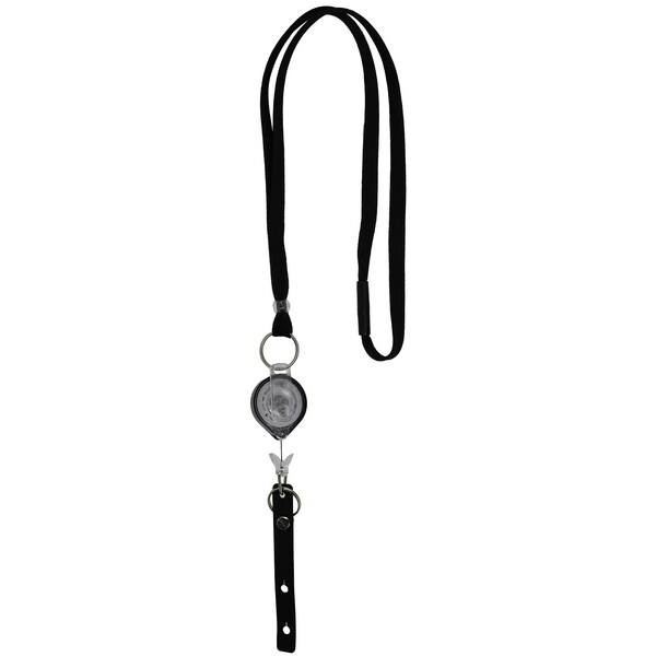 Key-Bak Round HD Super Duty  MINI-BAK, Black, Lanyard, Hi-Capacity Strap/Split Ring, POLY - 0AC5-00A4-H