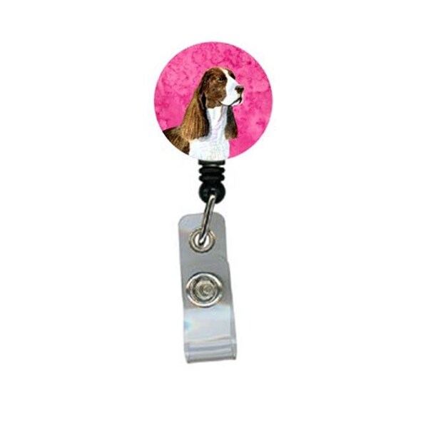 Carolines Treasures Carolines Treasures SS4789-PK-BR Springer Spaniel Retractable Badge Reel Or Id Holder With Clip - SS4789-PK-BR