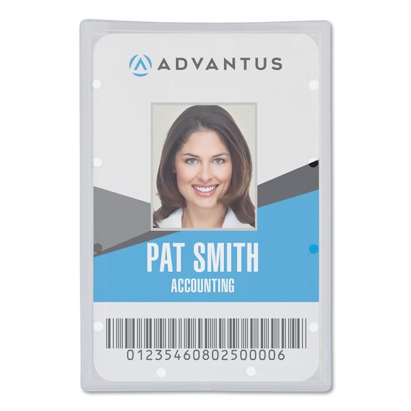Advantus Clear ID Card Holder, Horizontal, Clear 2.31" x 3.69" Holder, 2.13" x 3.38" Insert, PK25, 25PK - 97100