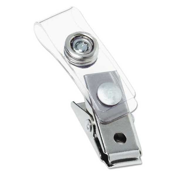 Gbc Metal Badge Clips, w/Plastic Straps, PK100 - 1122797