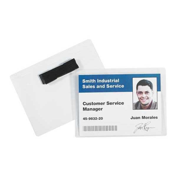 Partners Brand Badge Holders, Magnetic, 4" x 3", Clear, 20/Case - BH100