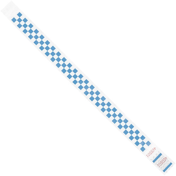 Tyvek Tyvek Wristbands, 3/4" x 10", Blue Checkerboard, 500/Case - WR103BE