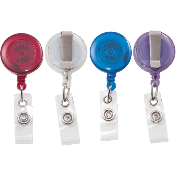 Advantus ID Card Reel, Retractable, 1-1/4"Wx3/5"Lx3-1/4"H, 20/PK, AST PK - AVT97759