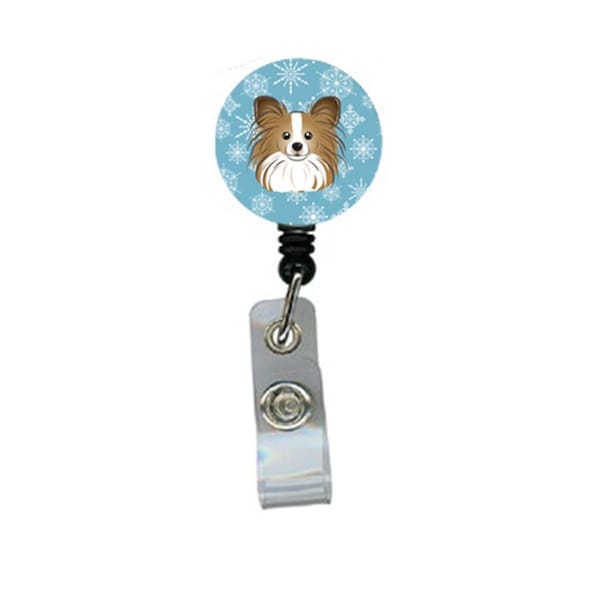 Carolines Treasures Snowflake Papillon Retractable Badge Reel - BB1682BR