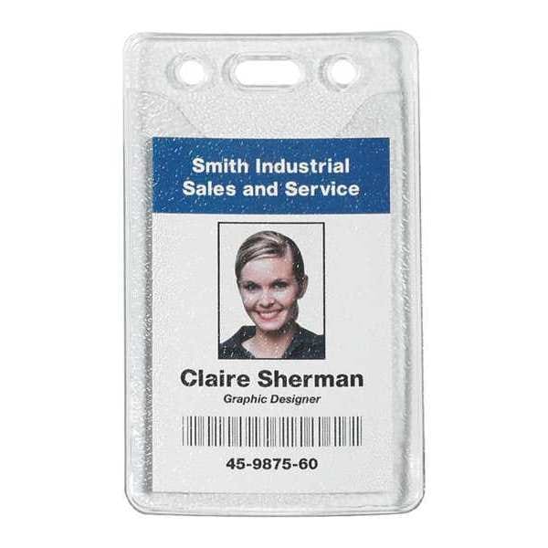 Partners Brand Badge Holders, Pre-Punched, 2" x 3", Clear, 100/Case - BH131