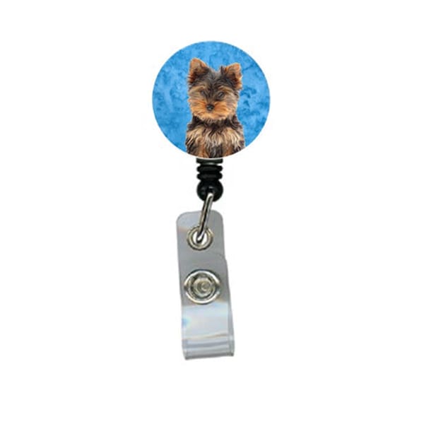Carolines Treasures Yorkie Puppy And Yorkshire Terrier Retractable Badge Reel - KJ1230BU-BR