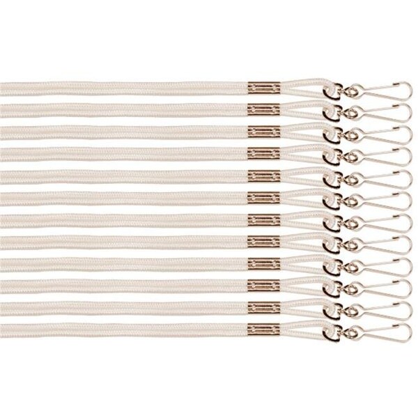 Champion Sports Champion Sports 125WH 10 in. Heavy Nylon Lanyard; White - Pack of 12 - 125WH