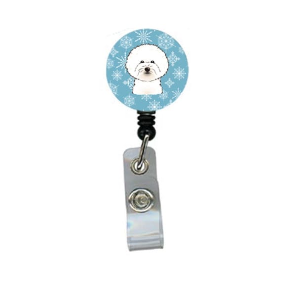Carolines Treasures Snowflake Bichon Frise Retractable Badge Reel - BB1651BR
