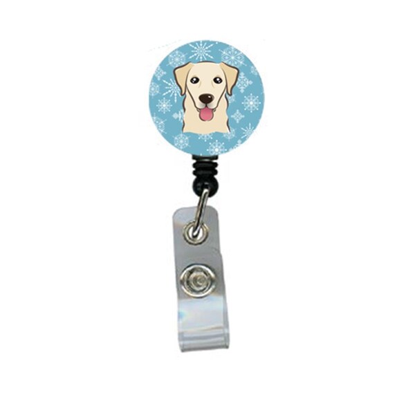 Carolines Treasures Snowflake Golden Retriever Retractable Badge Reel - BB1686BR