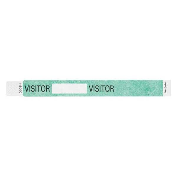 Identiplus ID Wristband, 10inL x 1inW, Visitor, PK500 - T2UD-205-17
