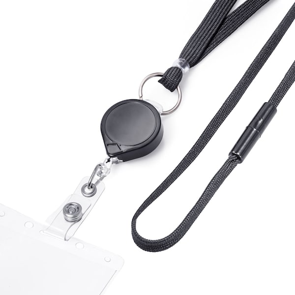 Key-Bak KEYBAK Mini-Bak - Retractable Badge Holder w/ Lanyard - 0AC4-01A4