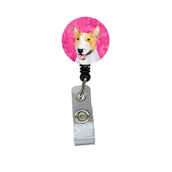 Carolines Treasures Bull Terrier Retractable Badge Reel Or Id Holder With Clip - SS4772-PK-BR