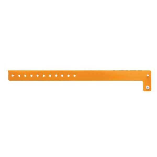 Identiplus ID Wristband, Vinyl, L-Shaped, Orange, PK500 - V1-04