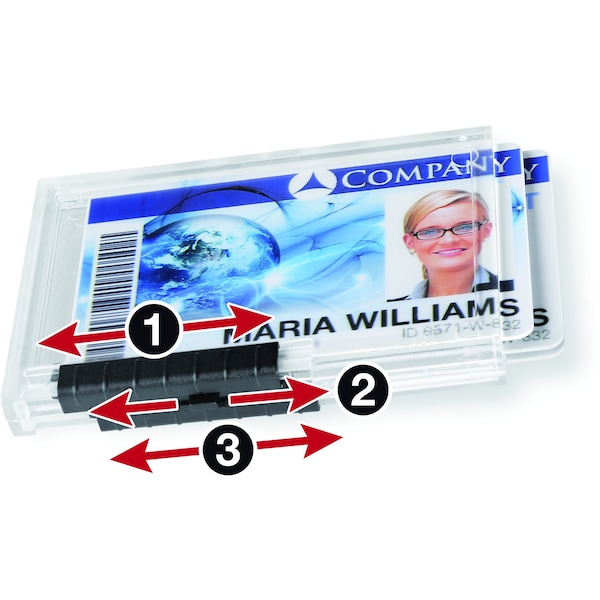Durable Office Products ID Card Holder, 2-1/2" L, Trio, PK10 - 892019