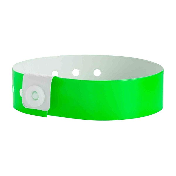 Identiplus ID Wristband, Vinyl, L-Shaped, Green, PK500 - V1-01