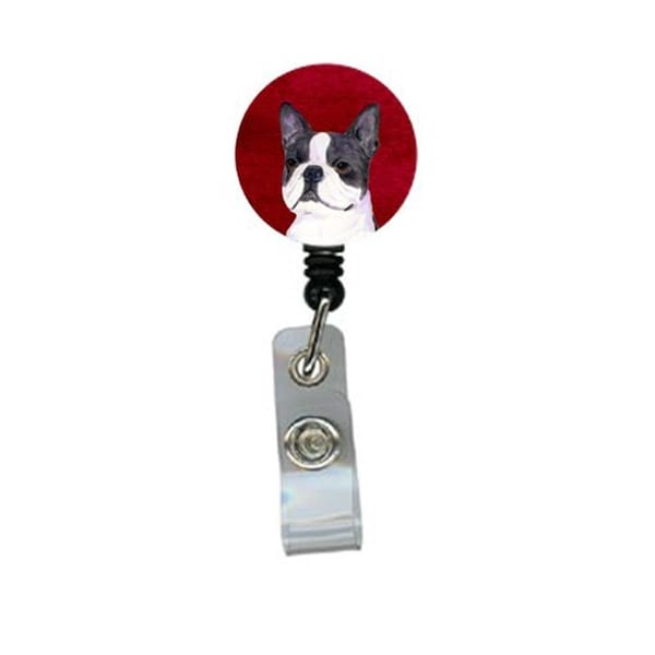 Teacher&Aposs Aid Boston Terrier Retractable Badge Reel or ID Holder with Clip - TE3419584