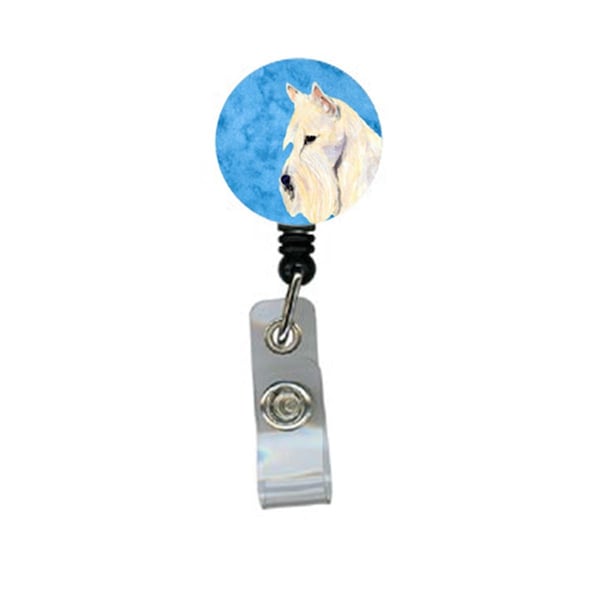 Carolines Treasures Scottish Terrier Retractable Badge Reel Or Id Holder With Clip - SS4806-BU-BR