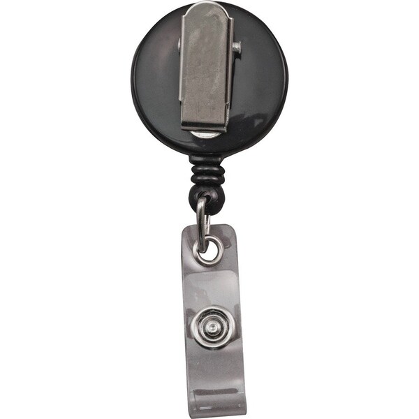 Advantus ID Badge Real, w/Belt Clip, 30"L Cord, 12/PK, Black - AVT75667