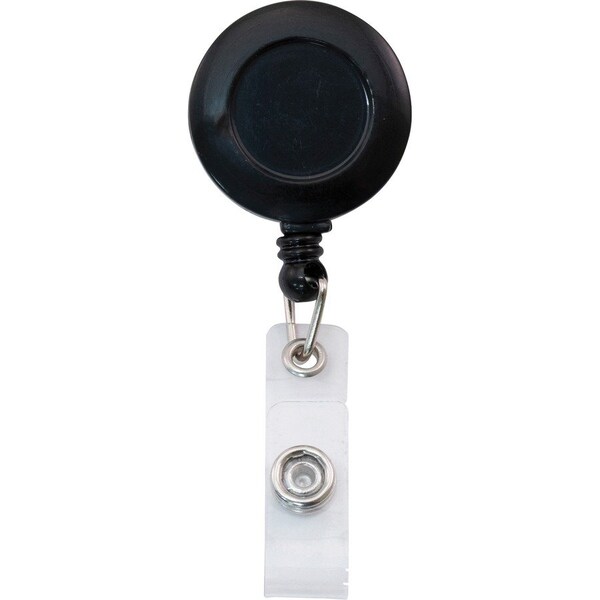 Advantus ID Badge Real, w/Belt Clip, 30"L Cord, 12/PK, Black - AVT75667