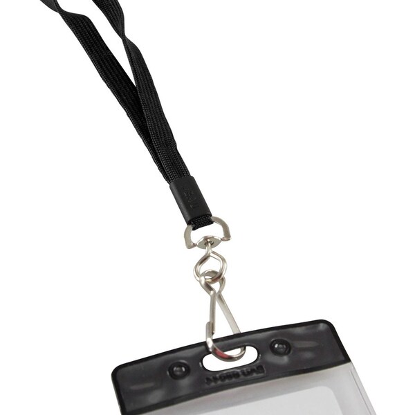 Sicurix Breakaway Lanyards, w/ Adj. Slide, 35", 12/BX, Black 12PK - BAU65549