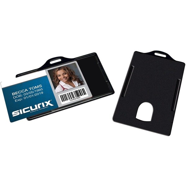 Sicurix ID Card Holders, Horizontal, 3-3/8"x2-1/8"25/PK, Black PK - BAU68310