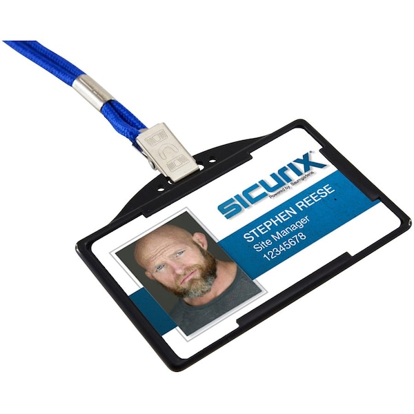 Sicurix ID Card Holders, Horizontal, 3-3/8"x2-1/8"25/PK, Black PK - BAU68310