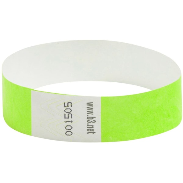 Sicurix Security Wrist Band, Tear-Resistant, 10"x3/4", 100/PK, GN PK - BAU85060