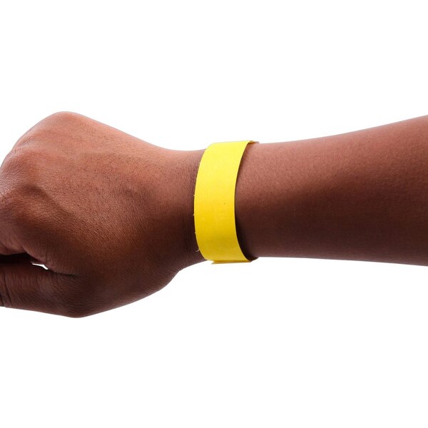 Sicurix Security Wrist Band, Tear-Resistant, 10"x3/4", 100/PK, YW PK - BAU85070