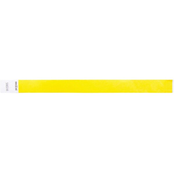 Sicurix Security Wrist Band, Tear-Resistant, 10"x3/4", 100/PK, YW PK - BAU85070