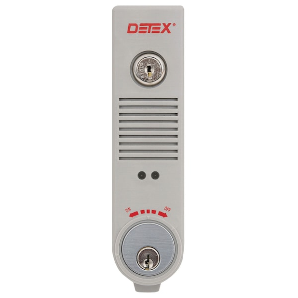 Detex Stand Alone Surface Mount Alarm, Mortise Cylinder, Propped Alarm, Gray - EAX-300 GRAY MC65