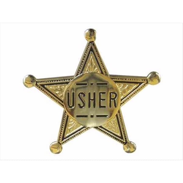 Salurinn Supplies 80573 Badge Usher Pin Back 2 In. Gold Star Metal - SA164273