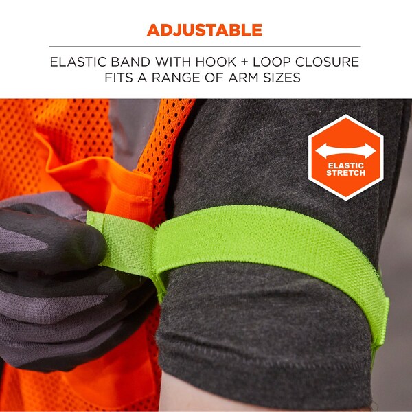 Ergodyne 3386 Lime Arm Band ID Badge Holder, 10PK - 3386PK10