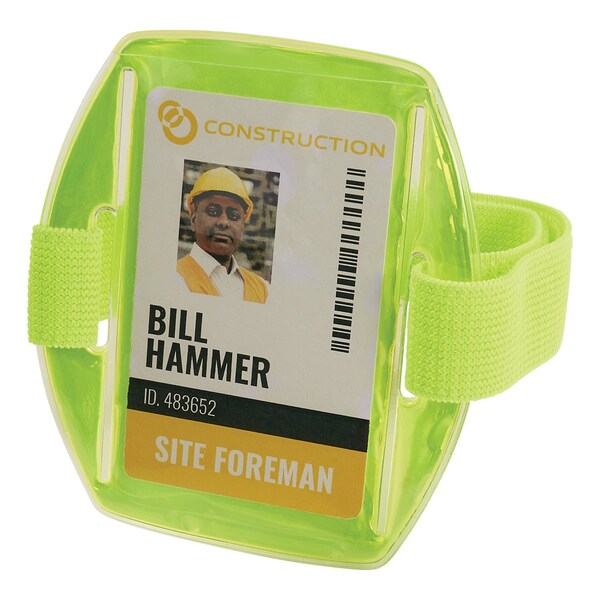 Ergodyne 3386 Lime Arm Band ID Badge Holder, 10PK - 3386PK10