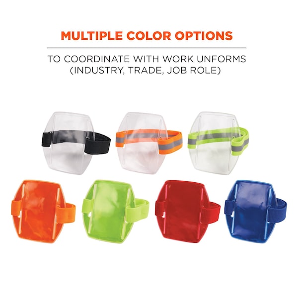 Ergodyne 3386 Lime Arm Band ID Badge Holder, 10PK - 3386PK10