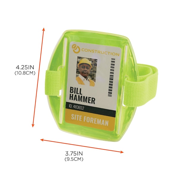 Ergodyne 3386 Lime Arm Band ID Badge Holder, 10PK - 3386PK10