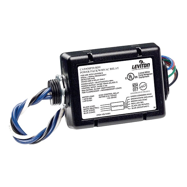 Leviton Occupancy Sensor Power Pack, 347VAC, Black - OSP15-R30