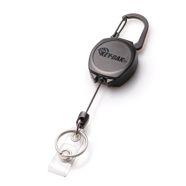 Key-Bak KEYBAK Sidekick - 24 in. Kevlar Cord, Carabiner, Dual ID Strap/Split Ring Retractor - 0KB1-0A21