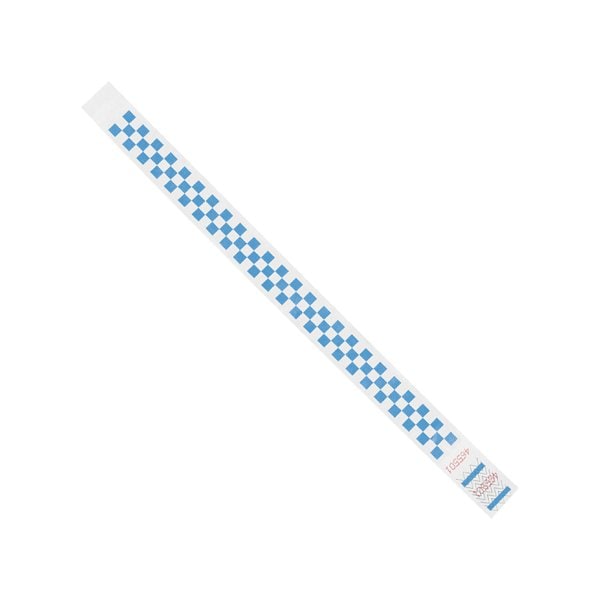 Bsc Preferred 3/4 x 10'' Blue Checkerboard Tyvek Wristbands, 500PK - BUY00022013
